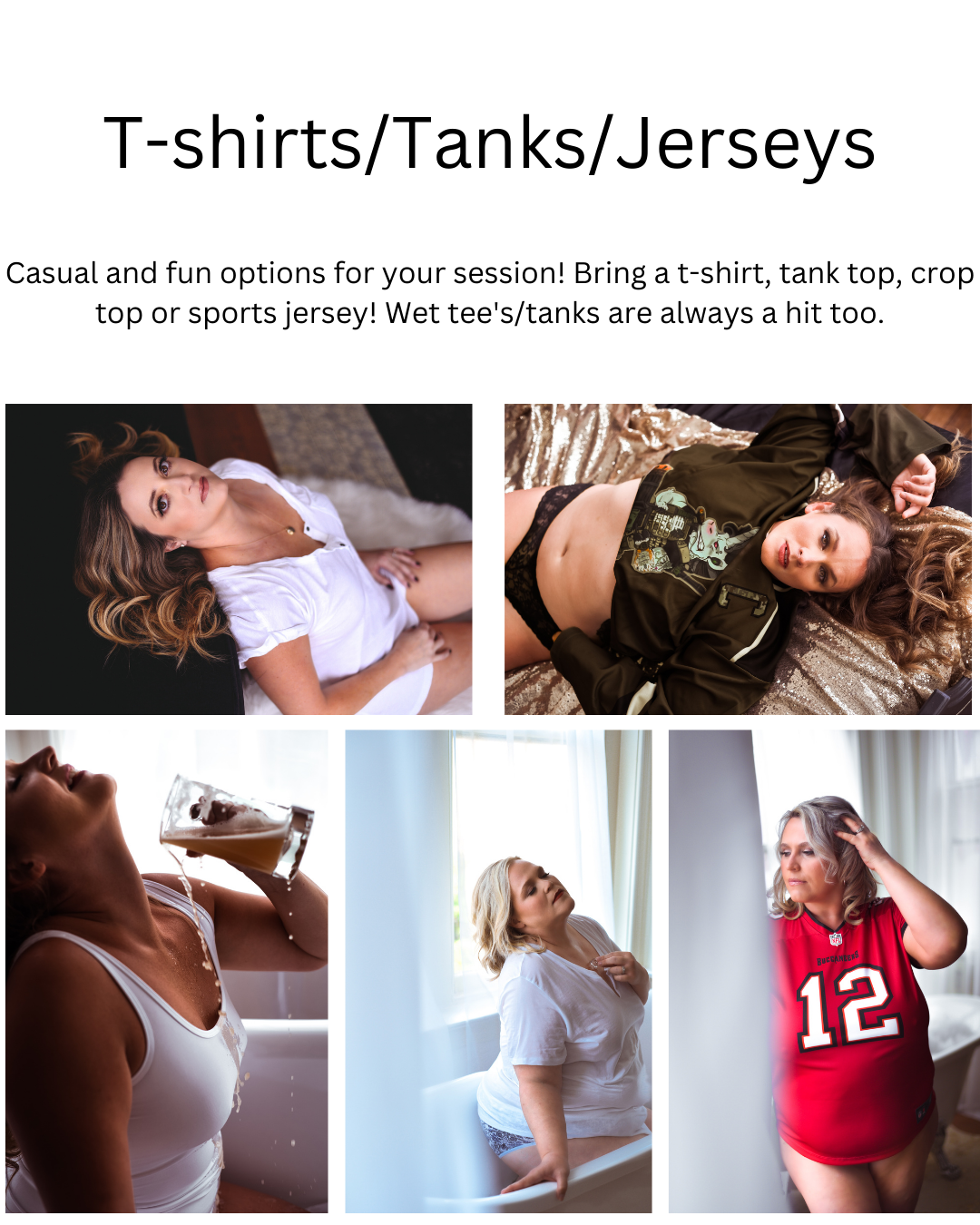 A full outfit and lingerie guide sent to boudoir clients in cape girardaeu missouri