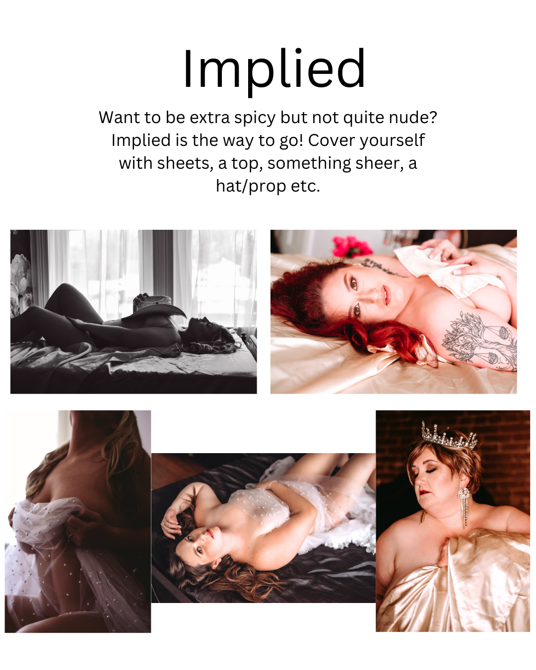 A full outfit and lingerie guide sent to boudoir clients in cape girardaeu missouri