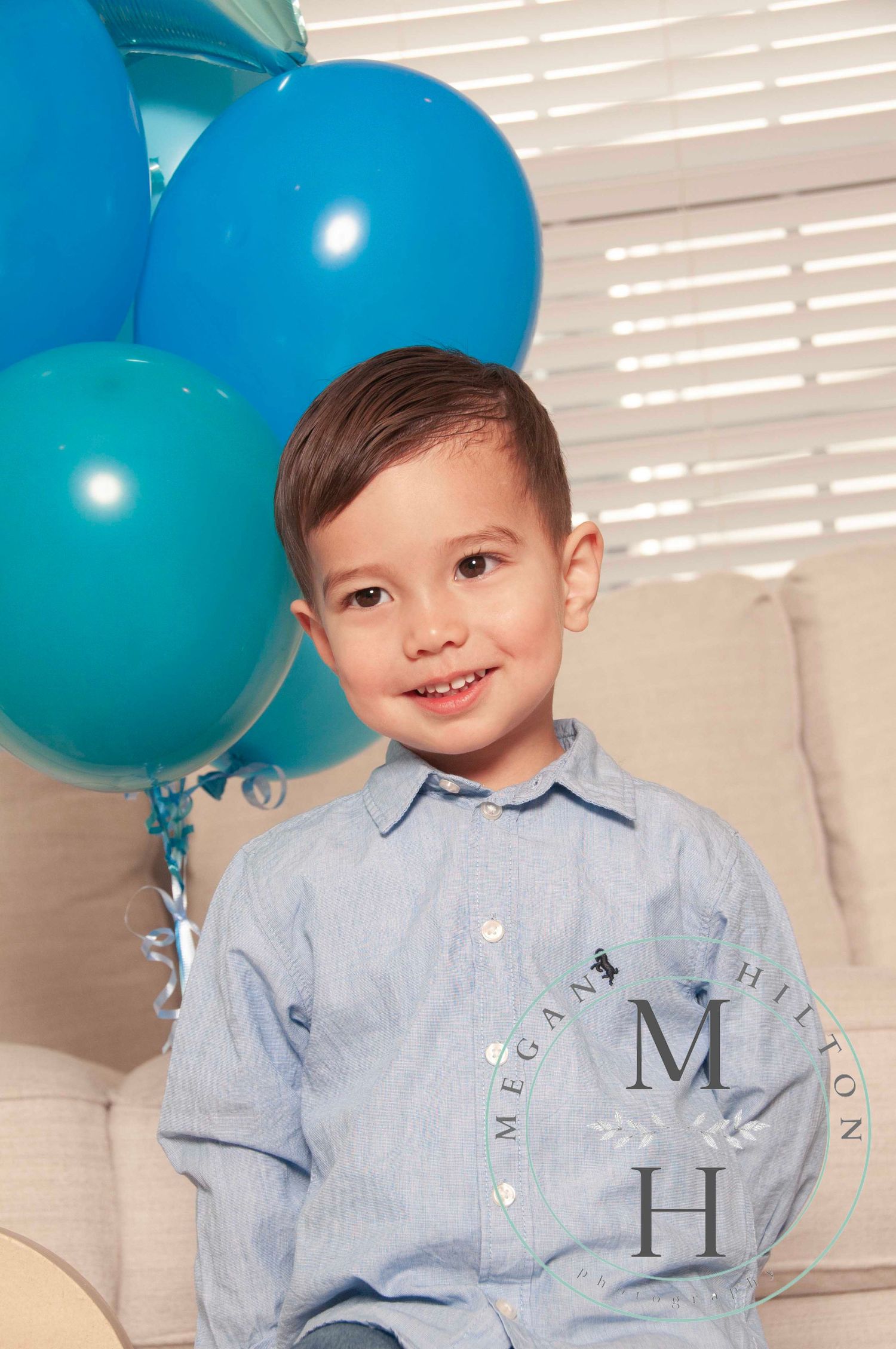 Close up of toddler and balloons