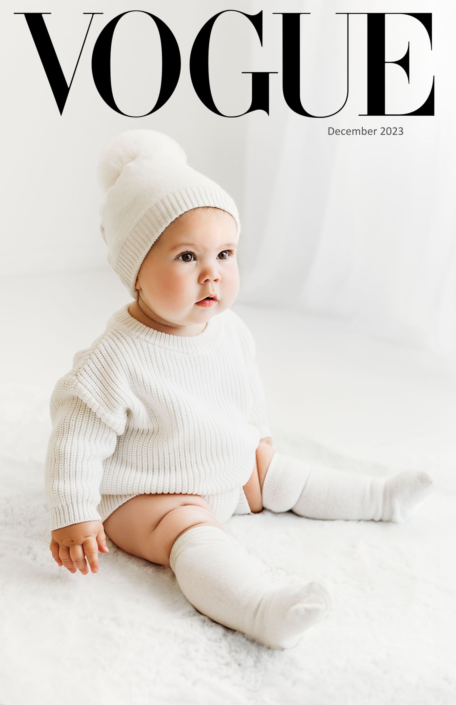 British Vogue December 2023 Tinsel Tots Baby