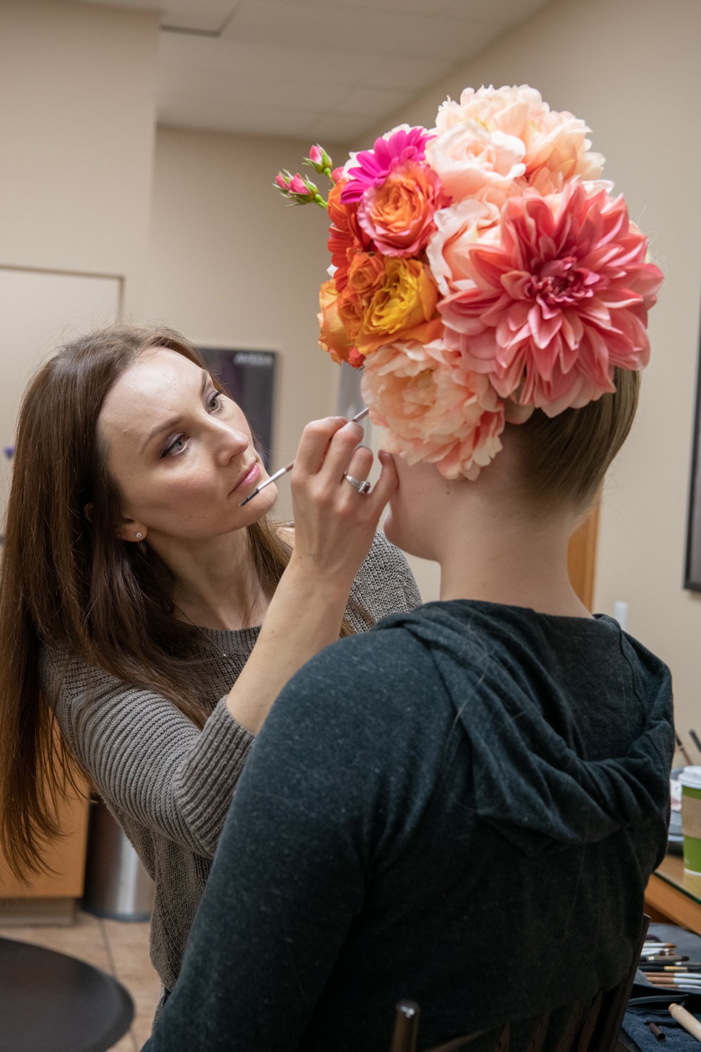 Makeup artist does spring look