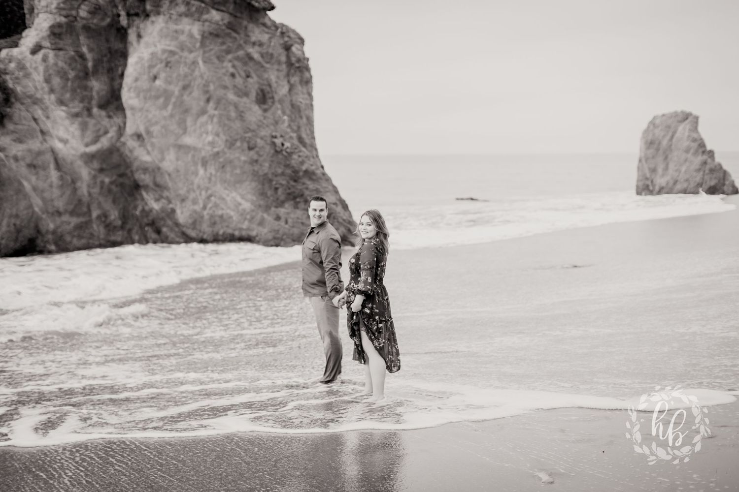 Malibu beach engagement photos
