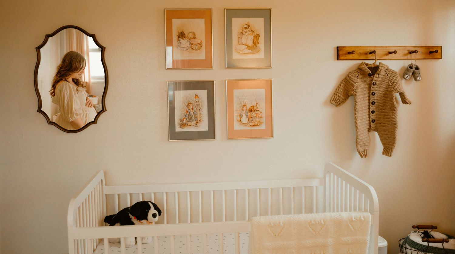 Maternity session photoshoot, in-home lifestyle, moody, vintage, grainy, couples, sweet, Altus Air Force Base Oklahoma AFB Home, nursery