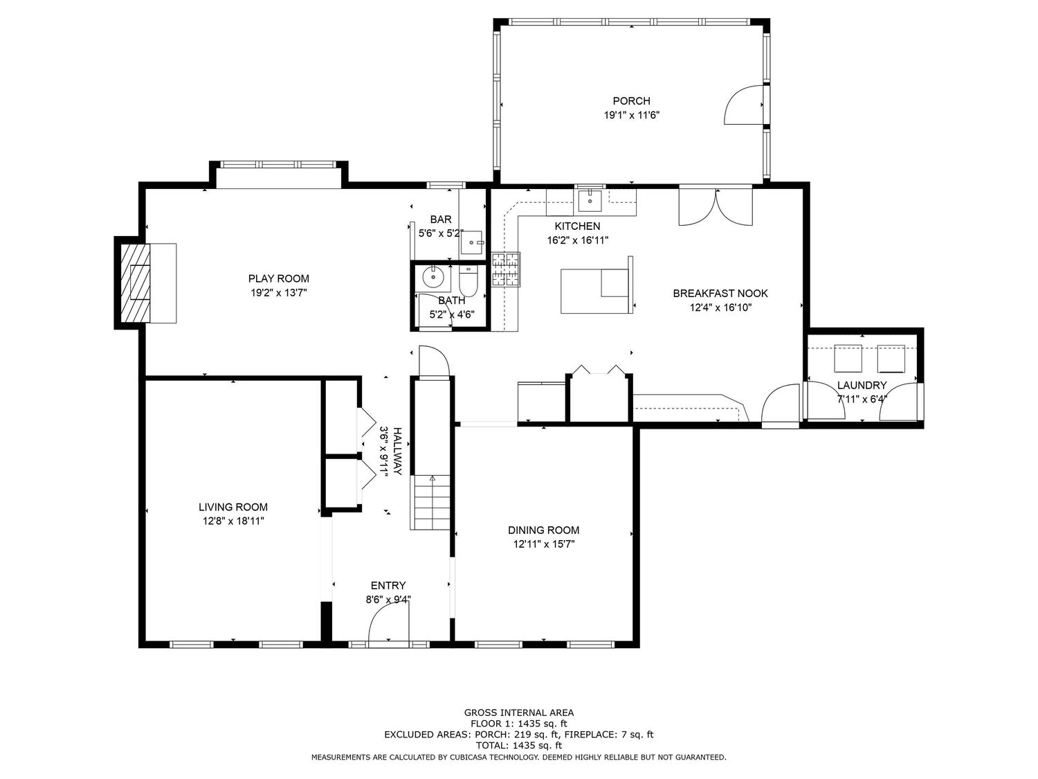 Detailed architectural floor plan showing room layouts and dimensions for a residential property.