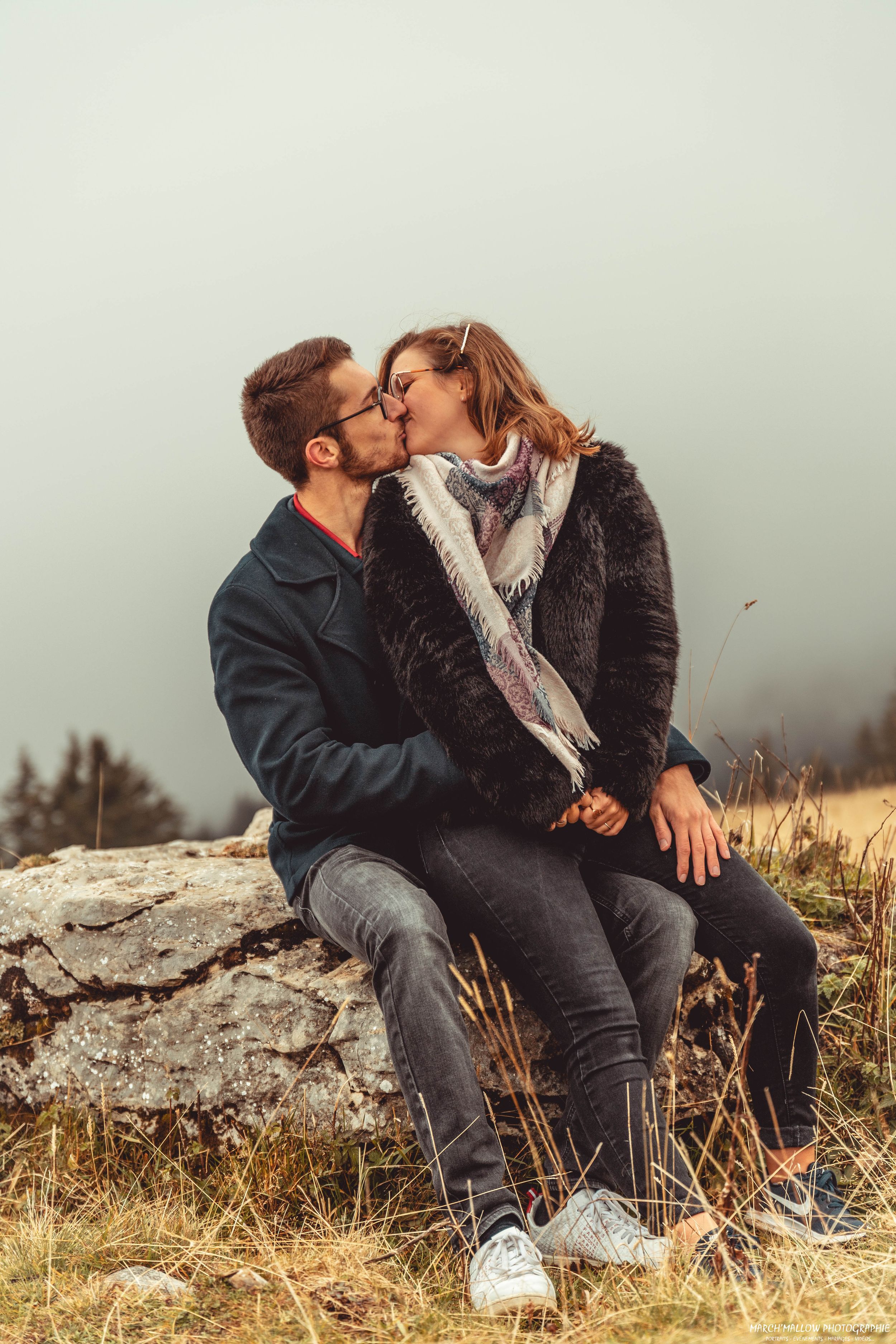 Portrait d'un couple en montagne Auvergne-Rhône-Alpes par March'Mallow Photographie