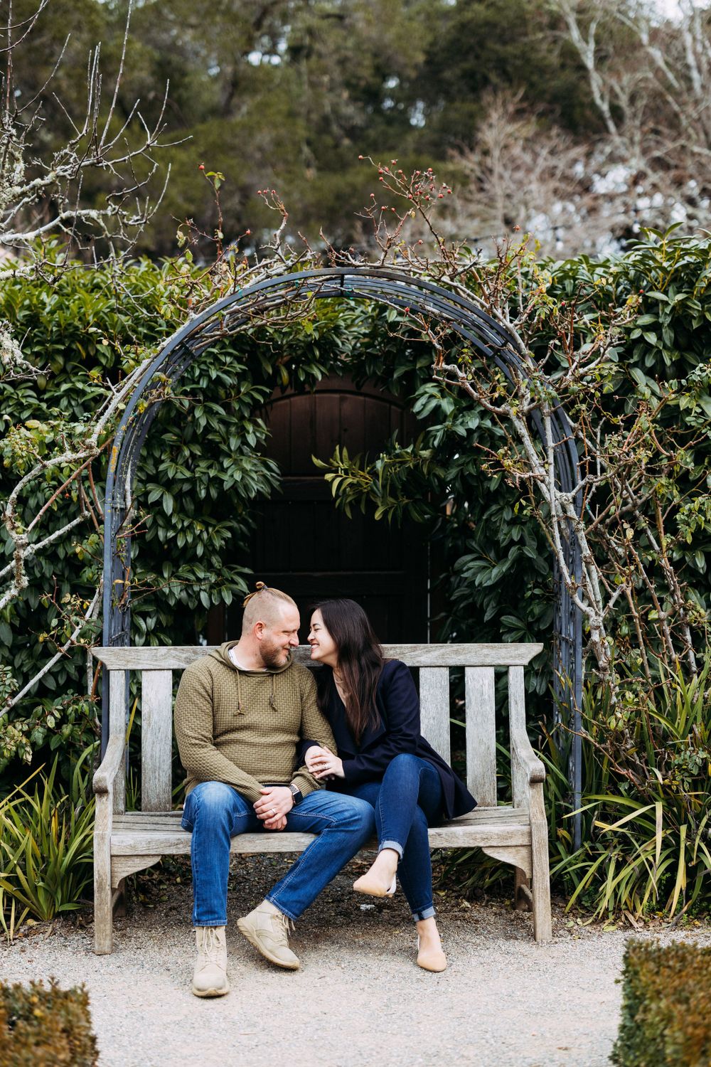 Secret Garden-inspired engagement pictures in Northern California.
