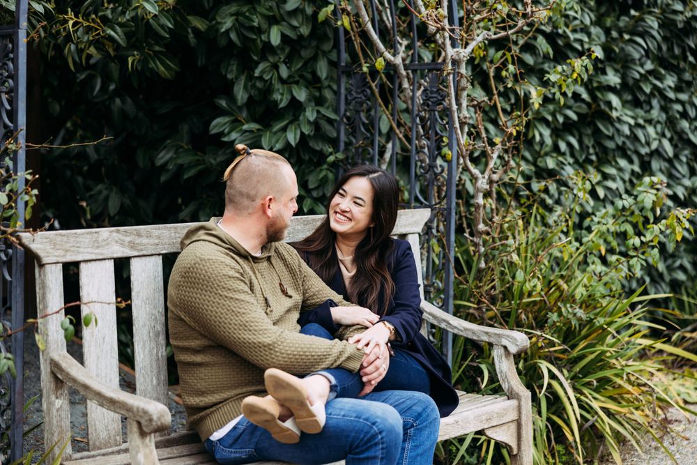 Secret Garden-inspired engagement pictures in Northern California.