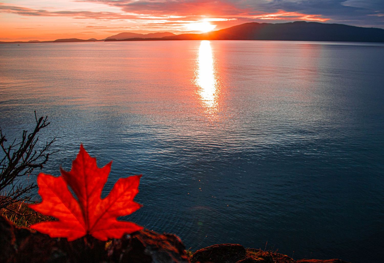 Fall Sunset overlooking Chuckanut