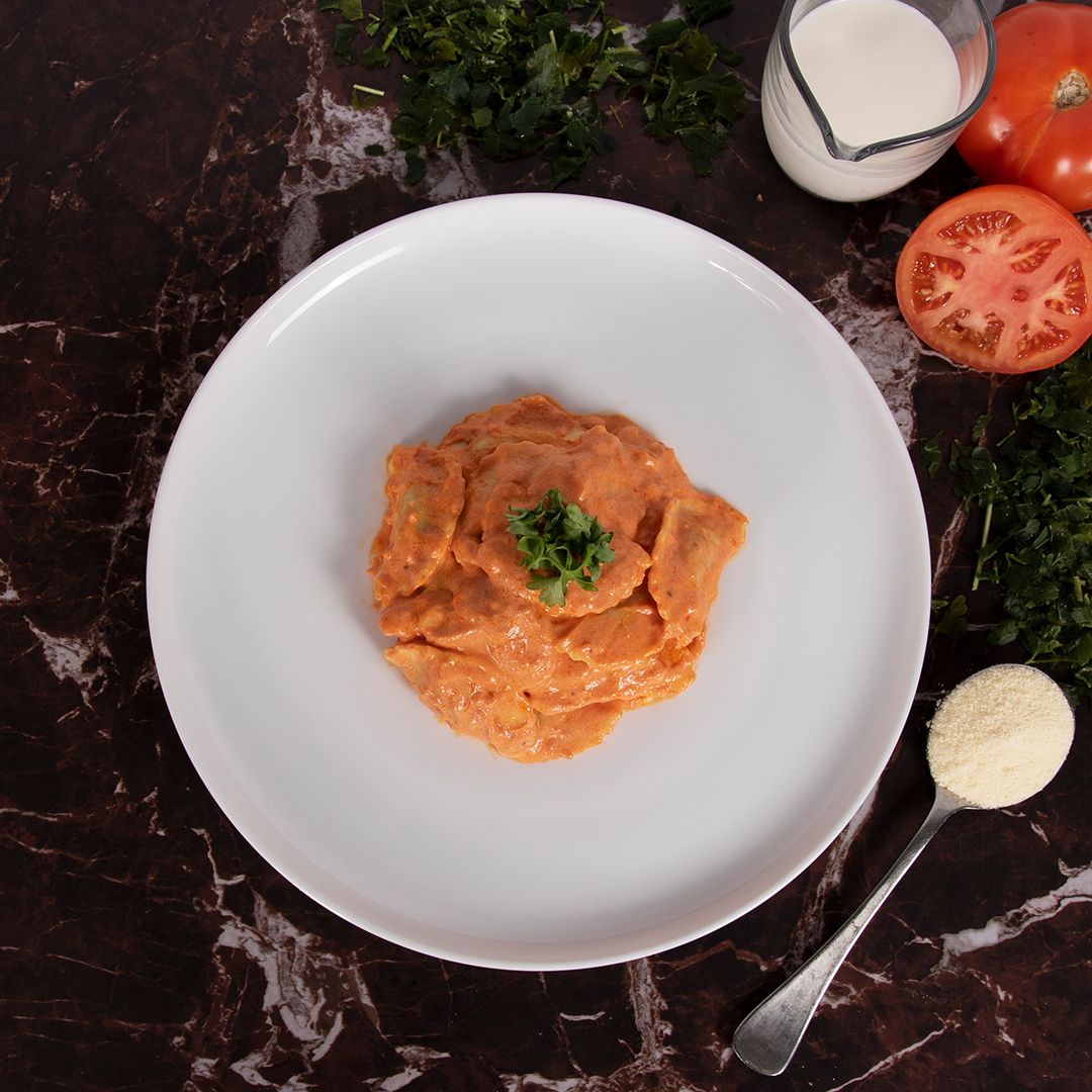 Food photography of Italian pasta and fresh ingredients dish in sydney, raviloli