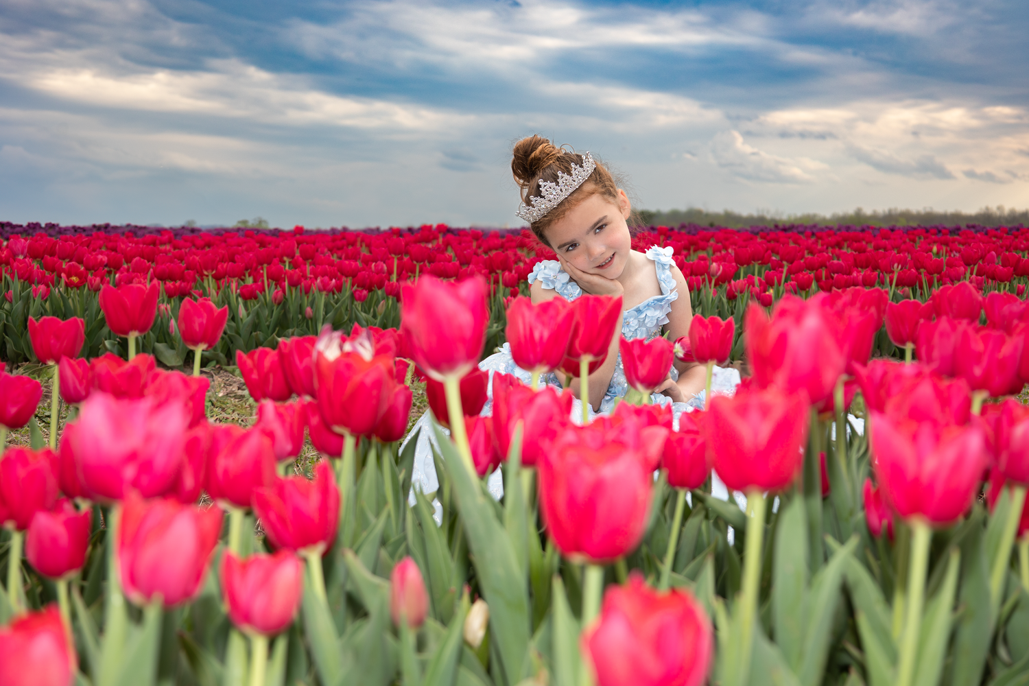 Tulips and Tiaras. Children photography. Bristow, Nokesville, Northern Virginia photographer