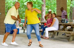 Dancing to Spanish Music at Family Reunion in South Carolina