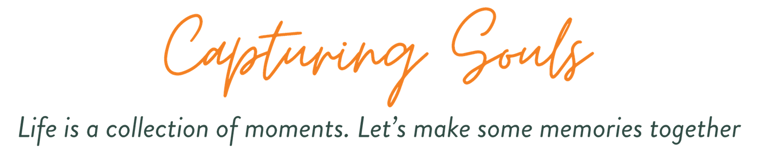 Text reading 'Capturing Souls' with tagline about life's moments against dark background.