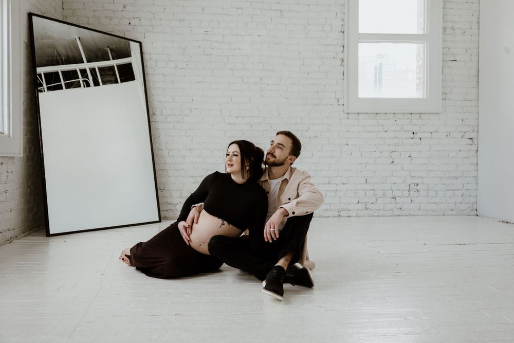 utah studio maternity couple photography