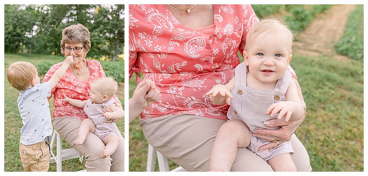 smiling baby, grandmothers lap, outdoor portrait, chattanooga family photographer near me, east ivy photography, newborn