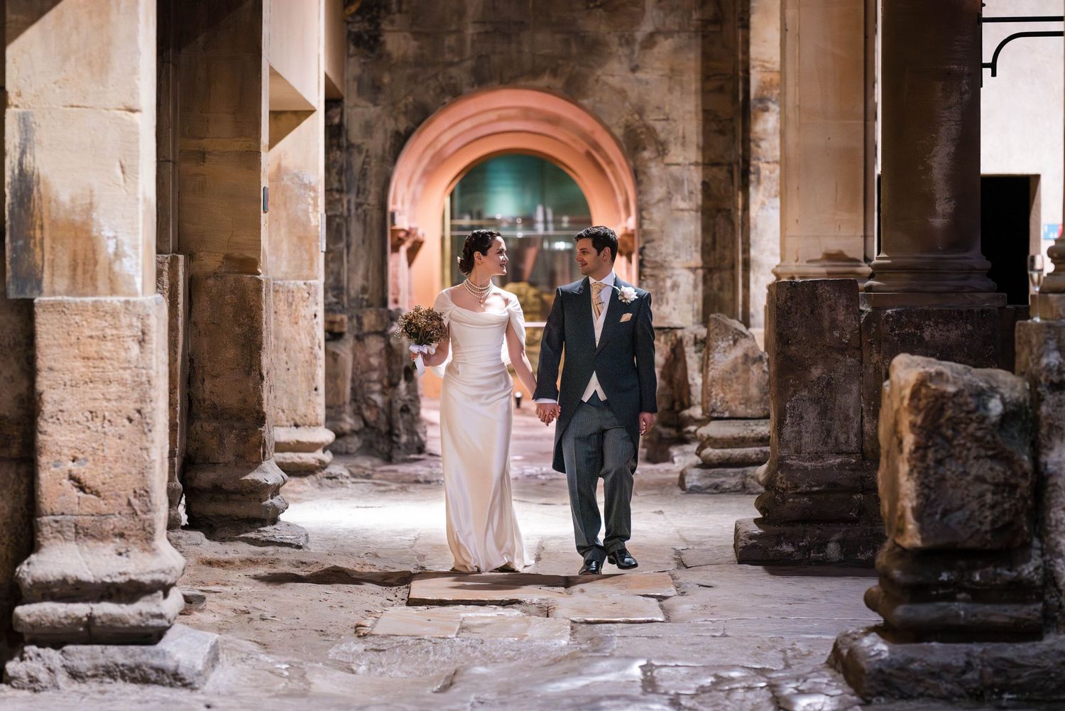 Zara Davis Wedding Photography Roman Bath Guildhall Sunset Evening micro elopement