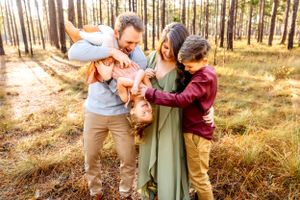 New Haven, CT family embraces new addition in a beautiful woodland newborn session