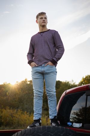 Senior portrait photo of a young man.
