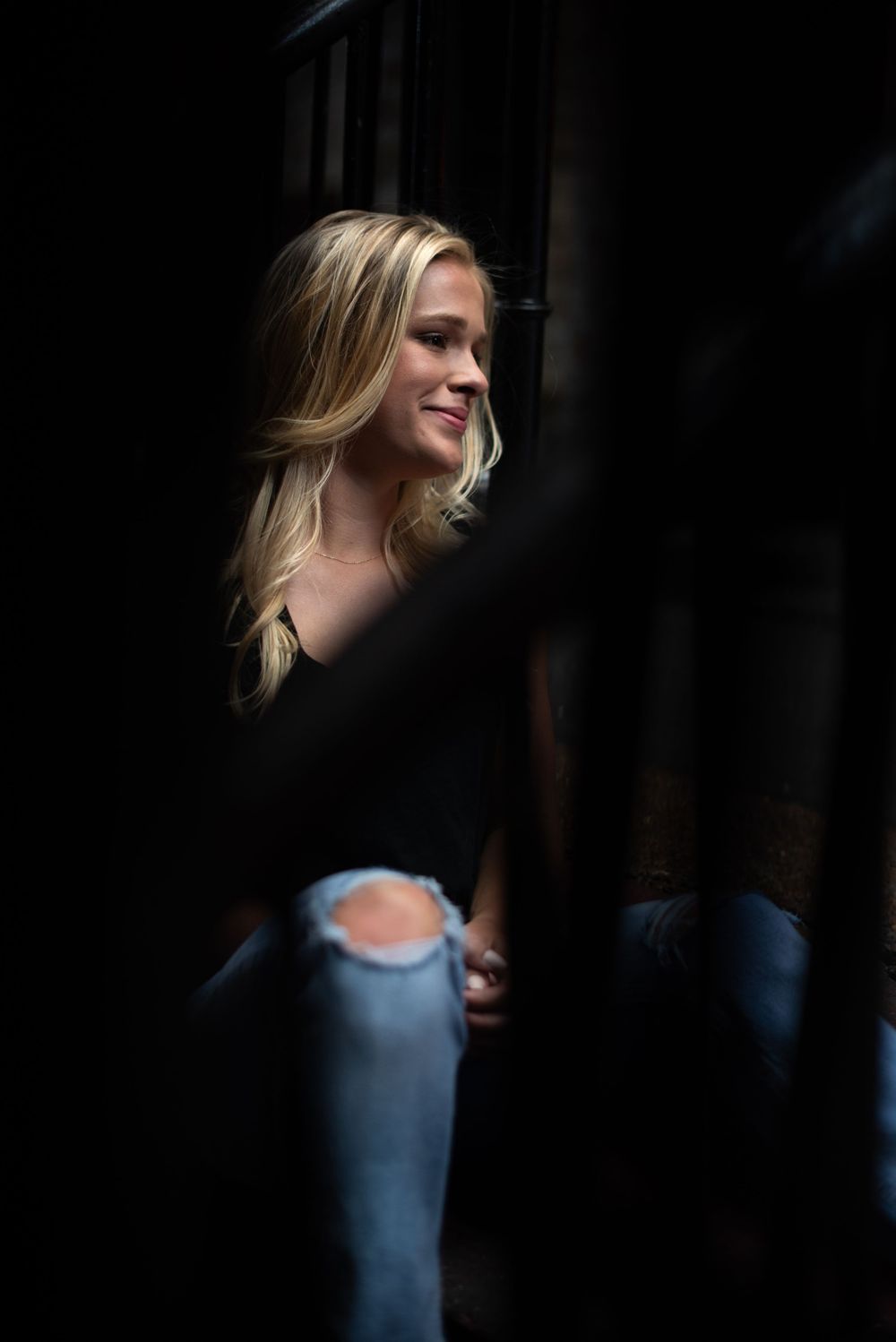 Hendersonville senior in Printers Alley with Nashville senior photographer urban photography