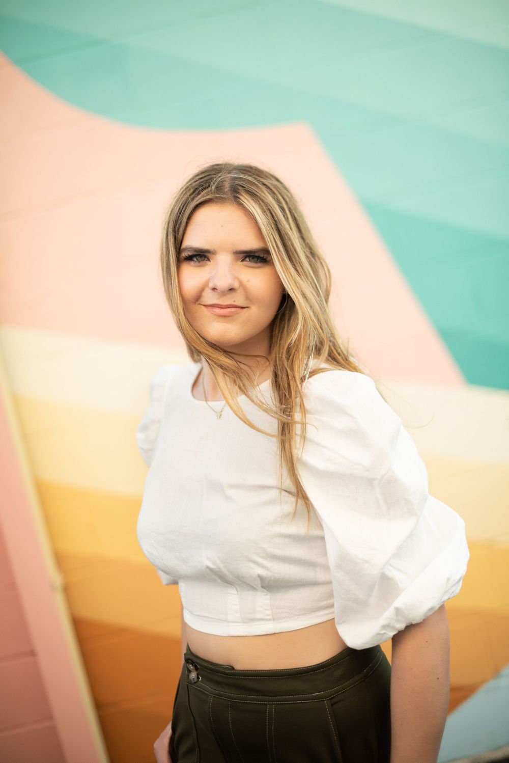 Nashville Senior Photographer colorful mural with urban photography