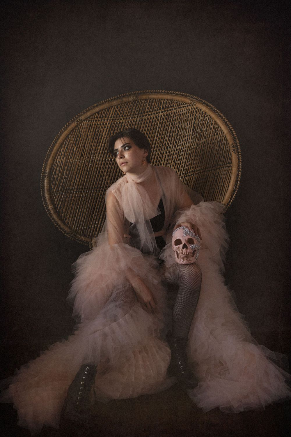 Columbia TN Senior Photographer creates moody fine art senior photos in Columbia photography studio.