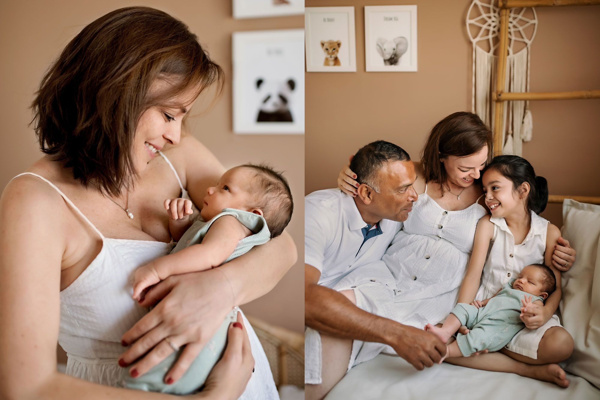Dubai family photoshoot with newborn at home