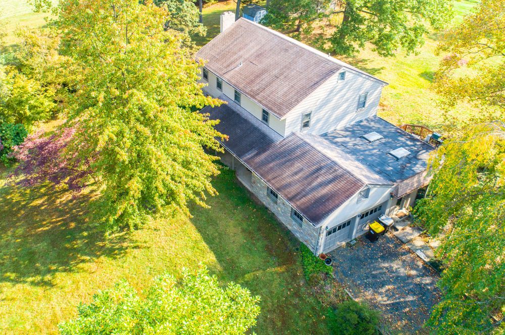 Farm Barn House Trees mountain
