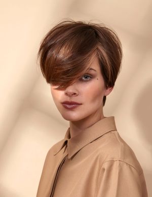 Short Haircut, long fringe.