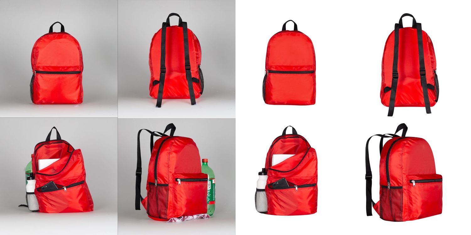 showing editing of a backpack before and after