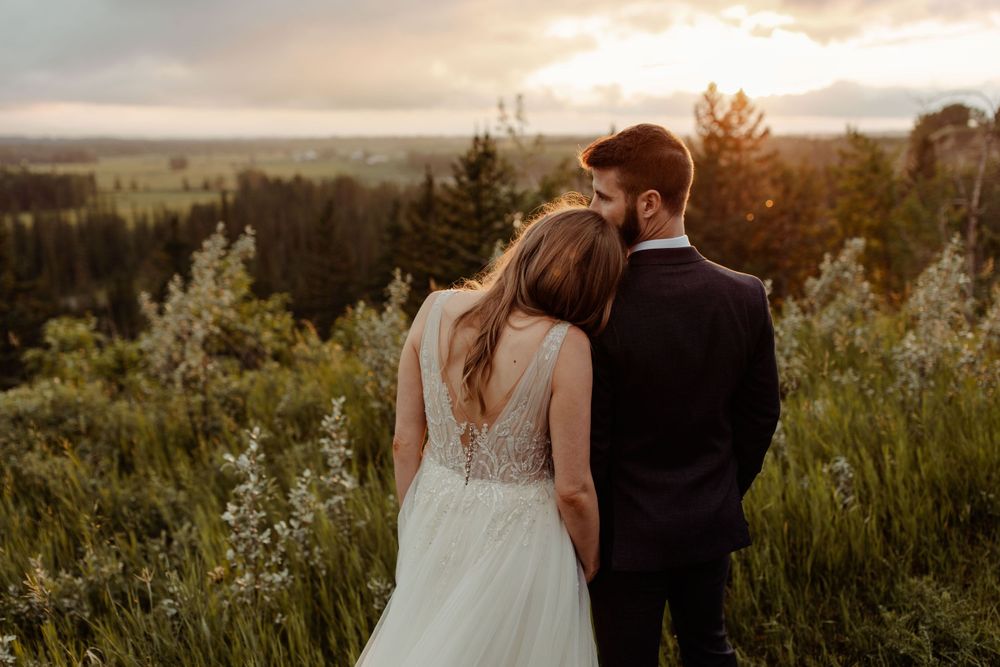 sunset Calgary wedding photo