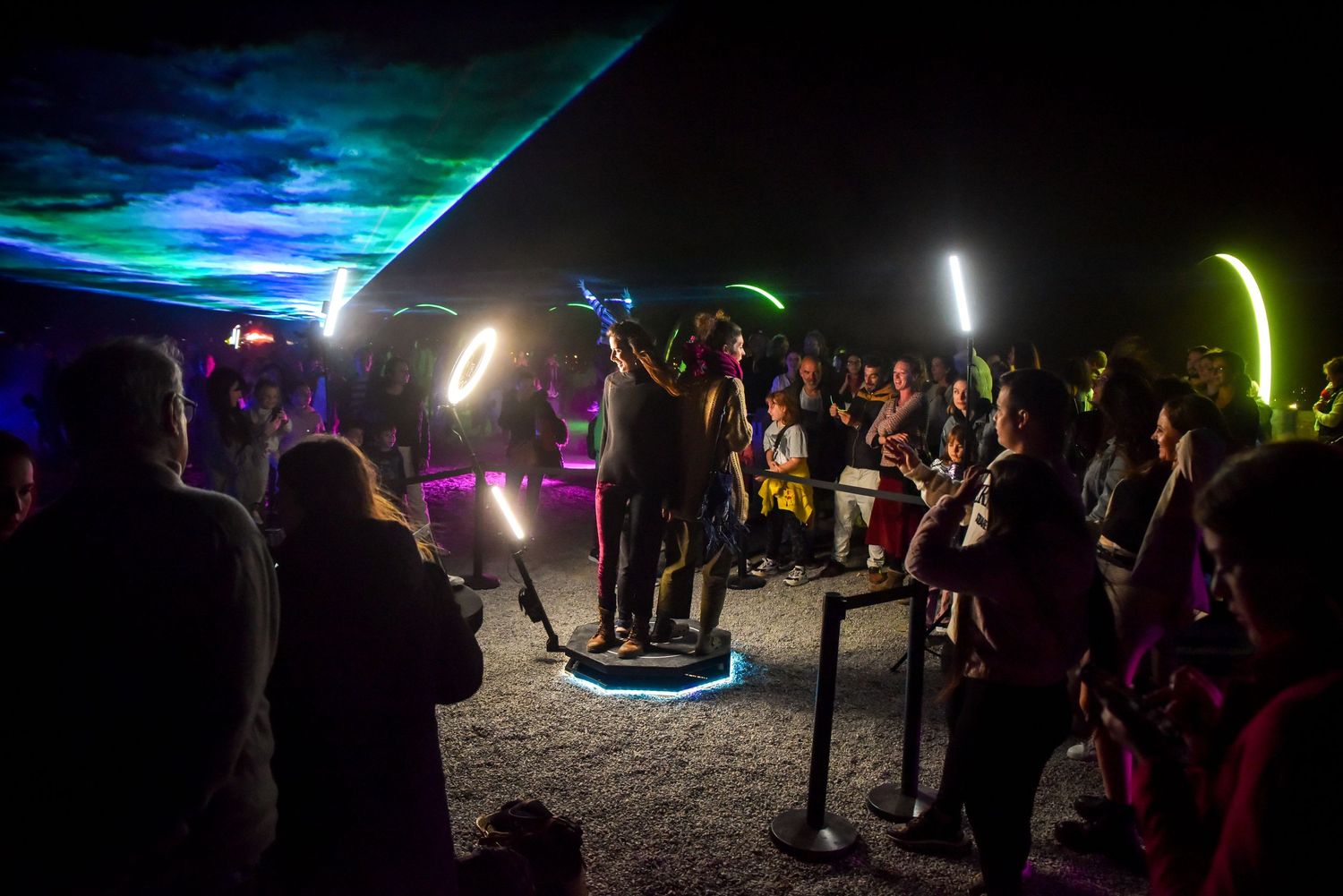 360 video booth at Ibiza light festival in Dalt Vila