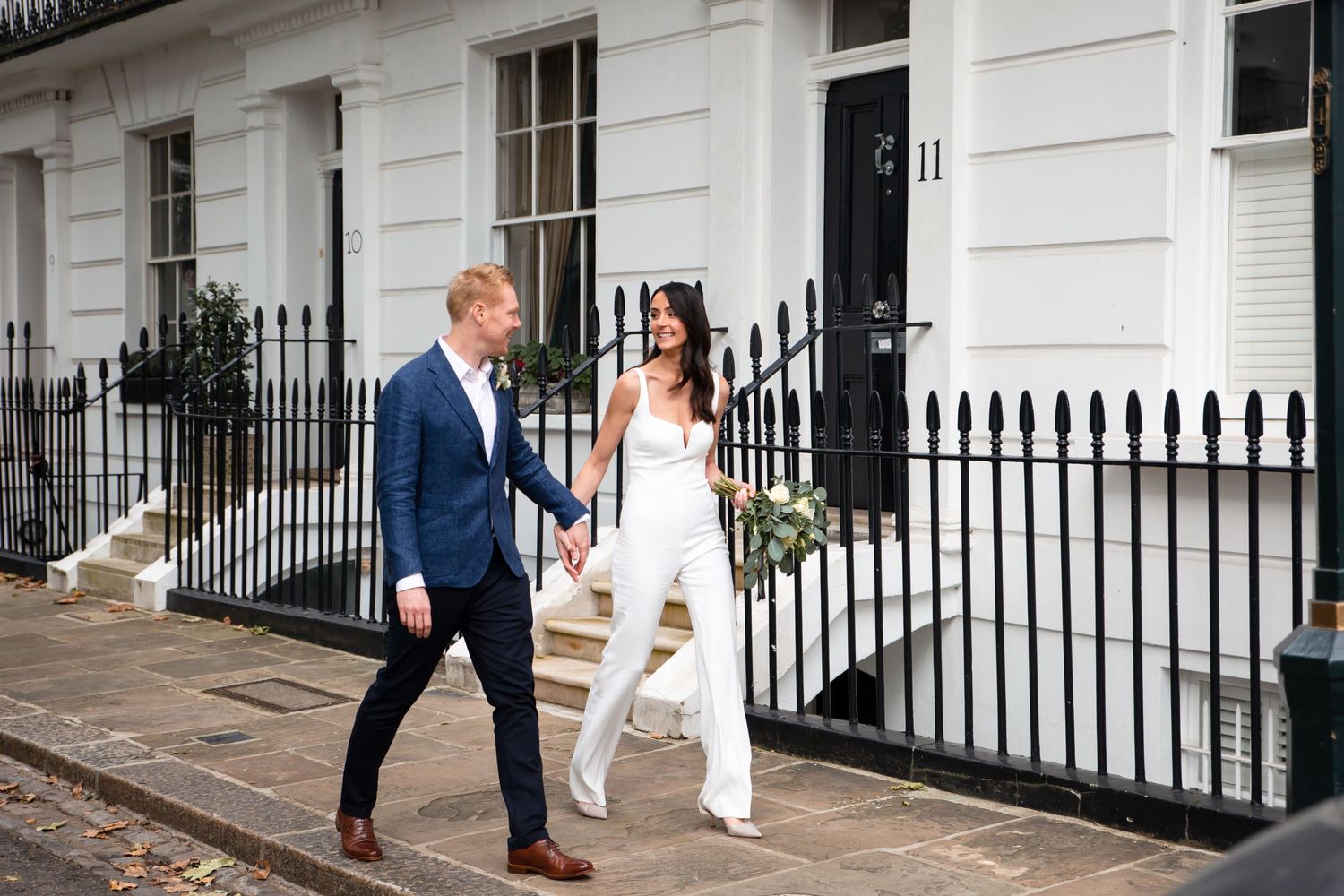 bride and groom in chelsea london