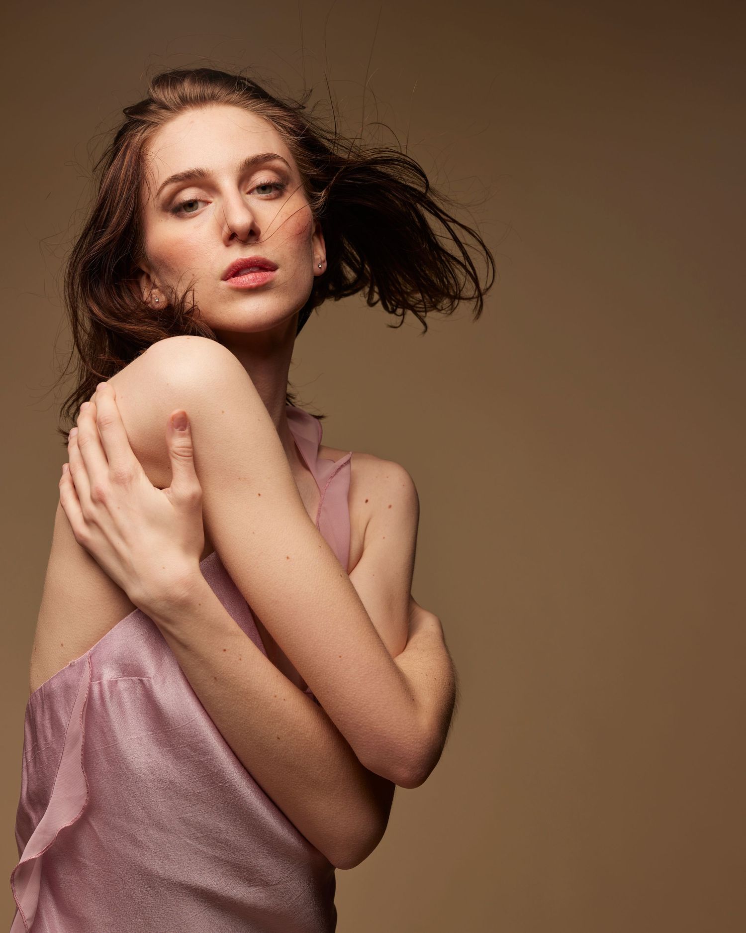 Emotional editorial image of a female model