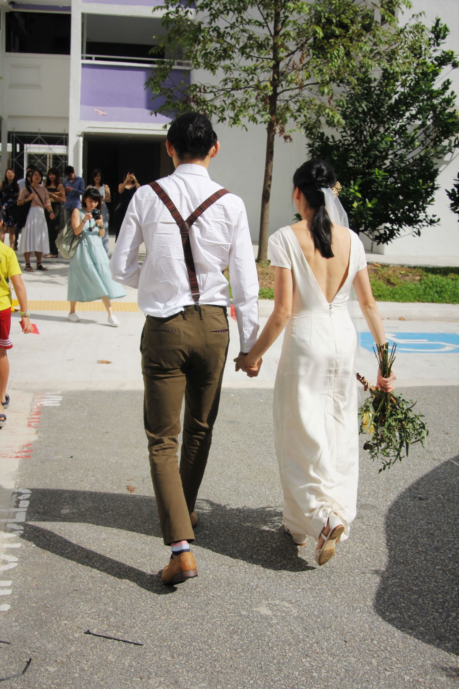 Outdoor wedding shoot of the couple captured by a wedding photographer in Singapore