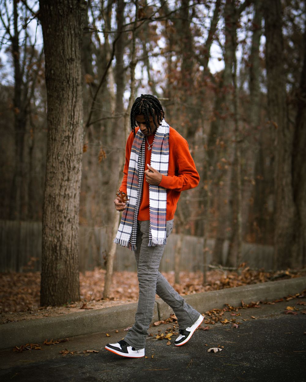 Street portrait of man in orange jacket — creative editorial by Timoy B Photography in Atlanta.
