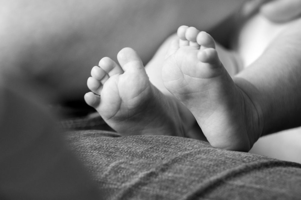 Newborn feet.