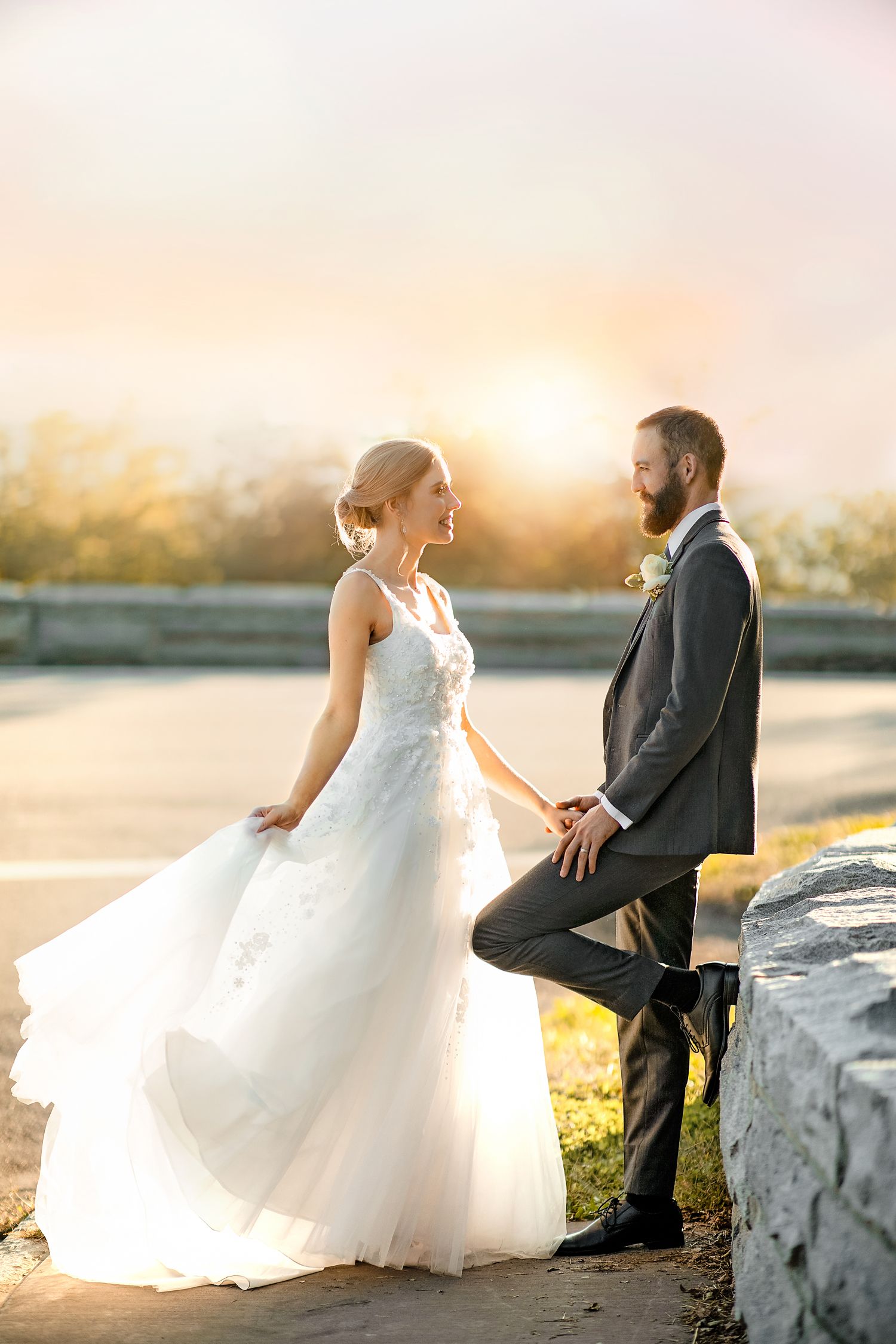 Bride groom and beautiful sunset at Smoky Mountain captured by Juhi Photography