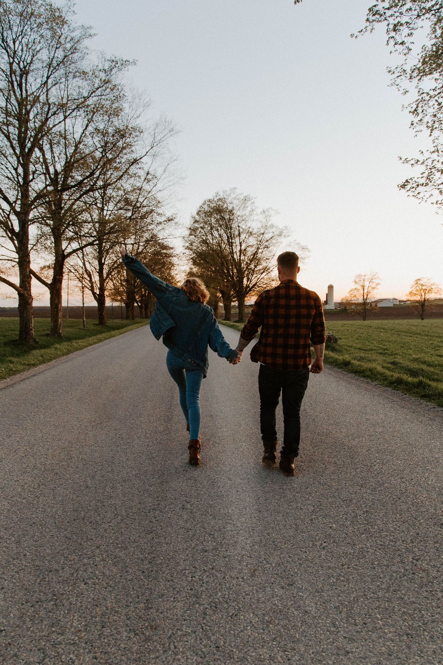 couple in love during sunset