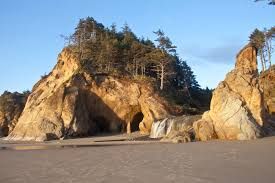 Hug Point State Recreation Site at Cannon Beach in Oregon