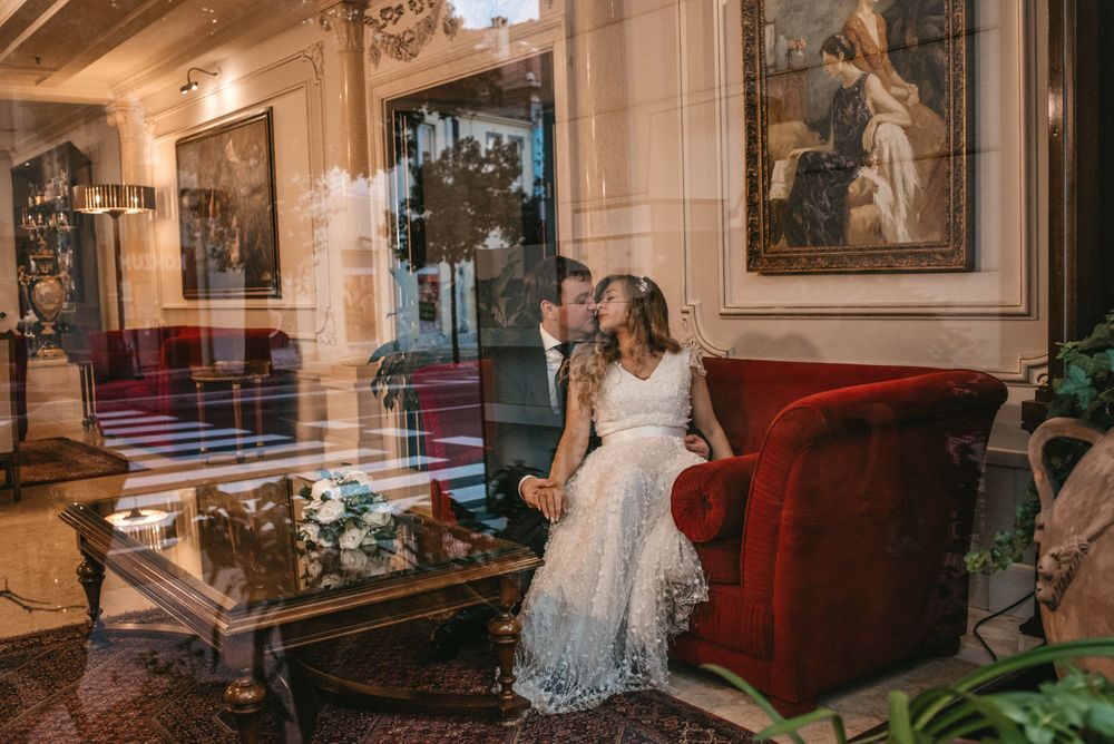 Elegant interior scene with luxurious furniture and decor in a grand room with ornate details.