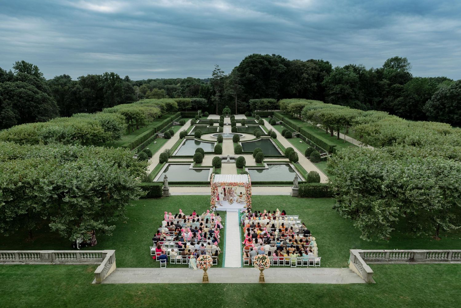 Outdoor Indian Wedding Ceremony at Oheka Castle