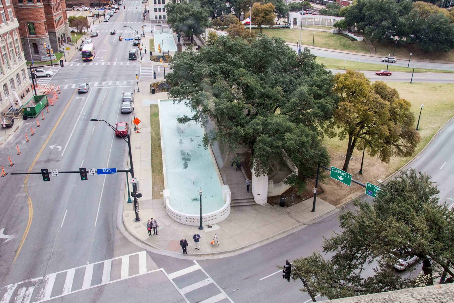 Oswald's view from the 6th floor of the book depository