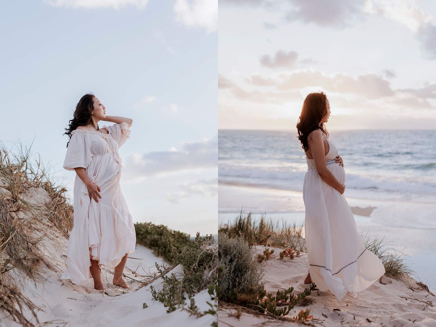 beach pregnancy boho photoshoot in Perth