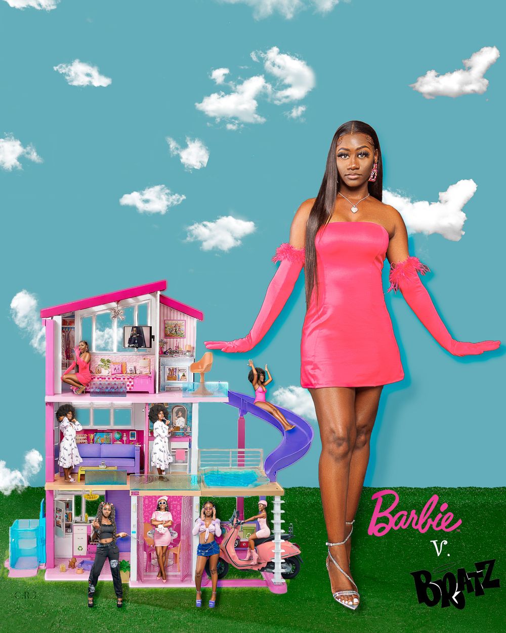 Real life barbie within the house and outside the house