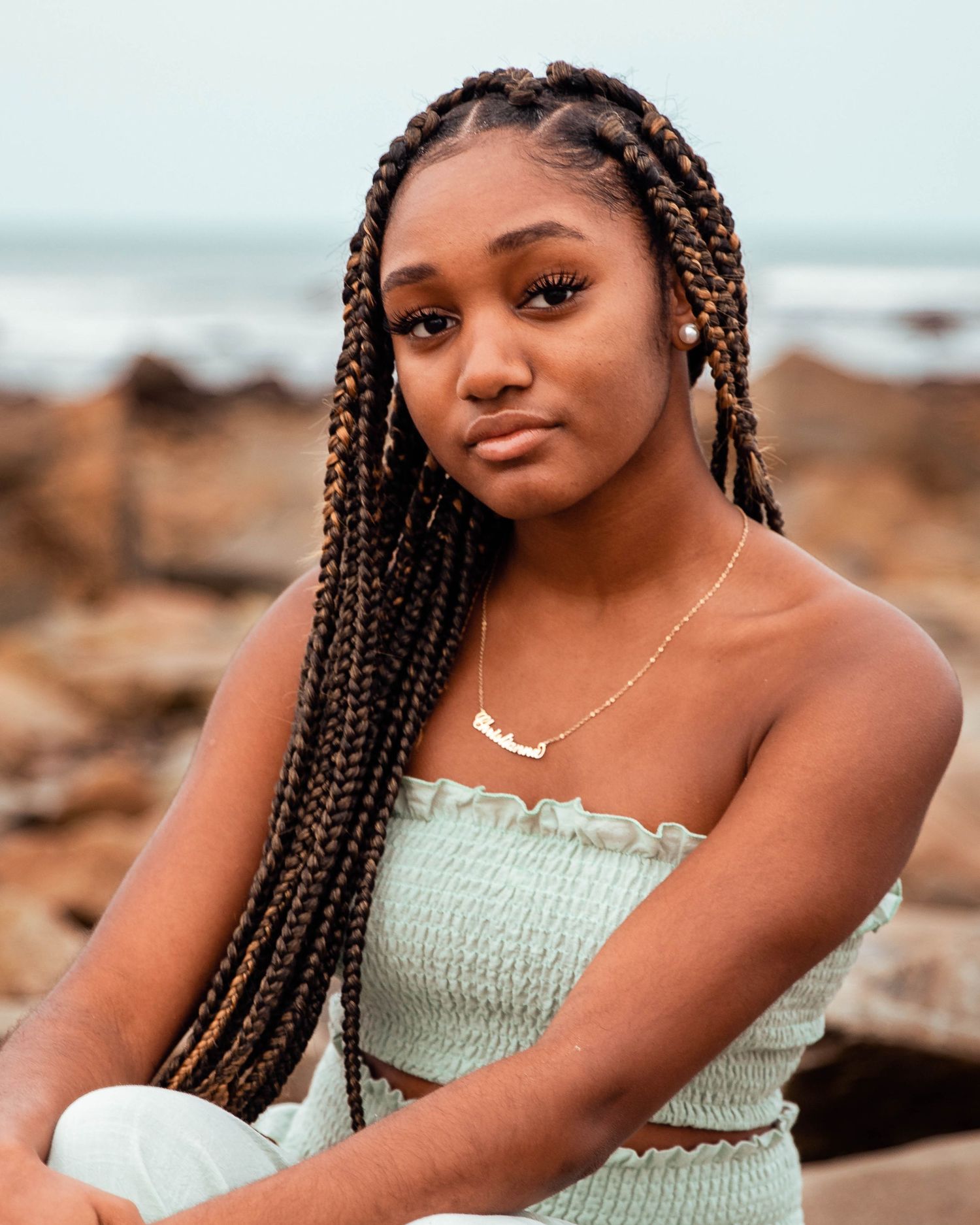 Stormy Beach Senior Photos