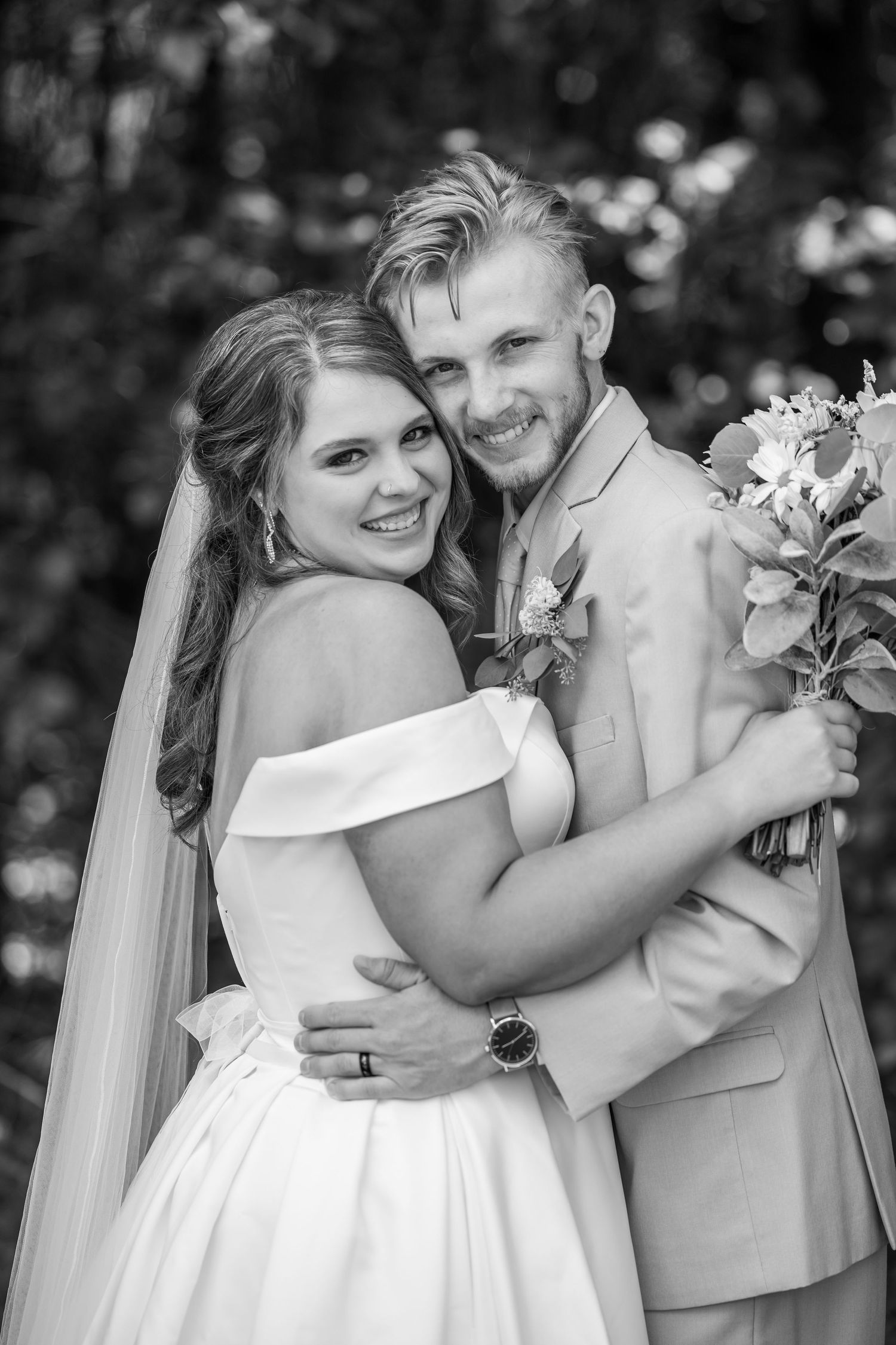 A bride and groom happy wedding day in beautiful Savannah, Ga.