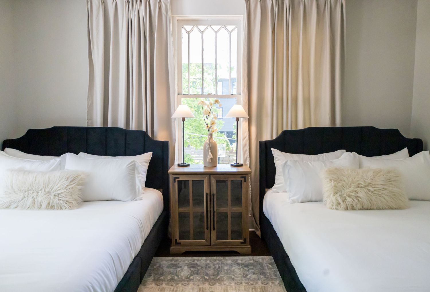 Double beds with two lamps in Birmingham, Alabama