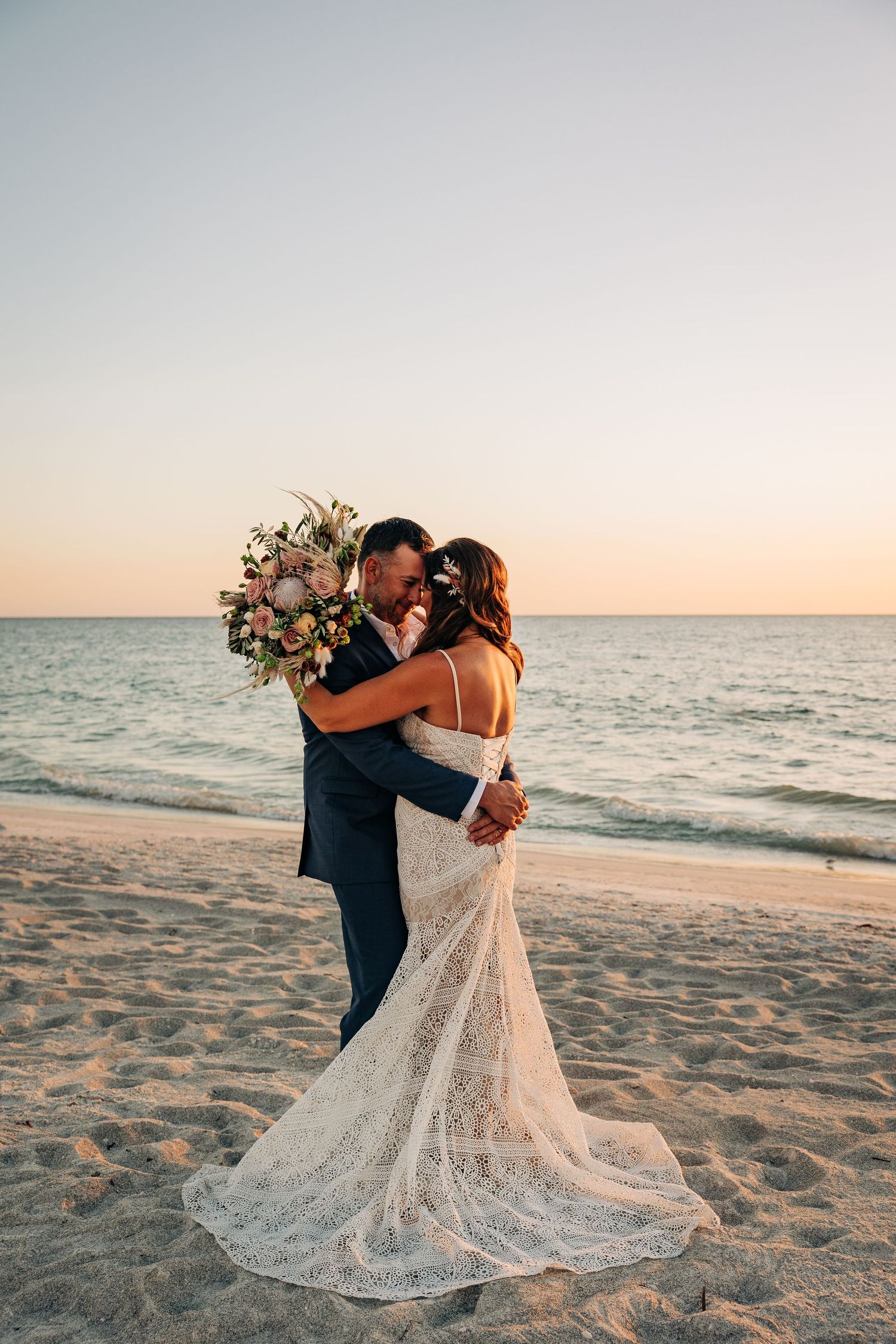 Bride and Groom Zota Beach Resort photographed by Sarasota Wedding Photographer Samantha Brown Artistry.