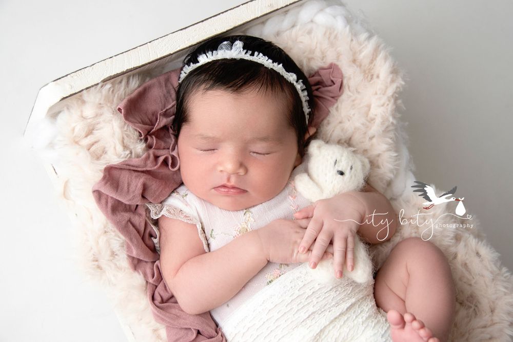 Baby Girl during her newborn session at Ity Bity Photography in Avon Ohio
