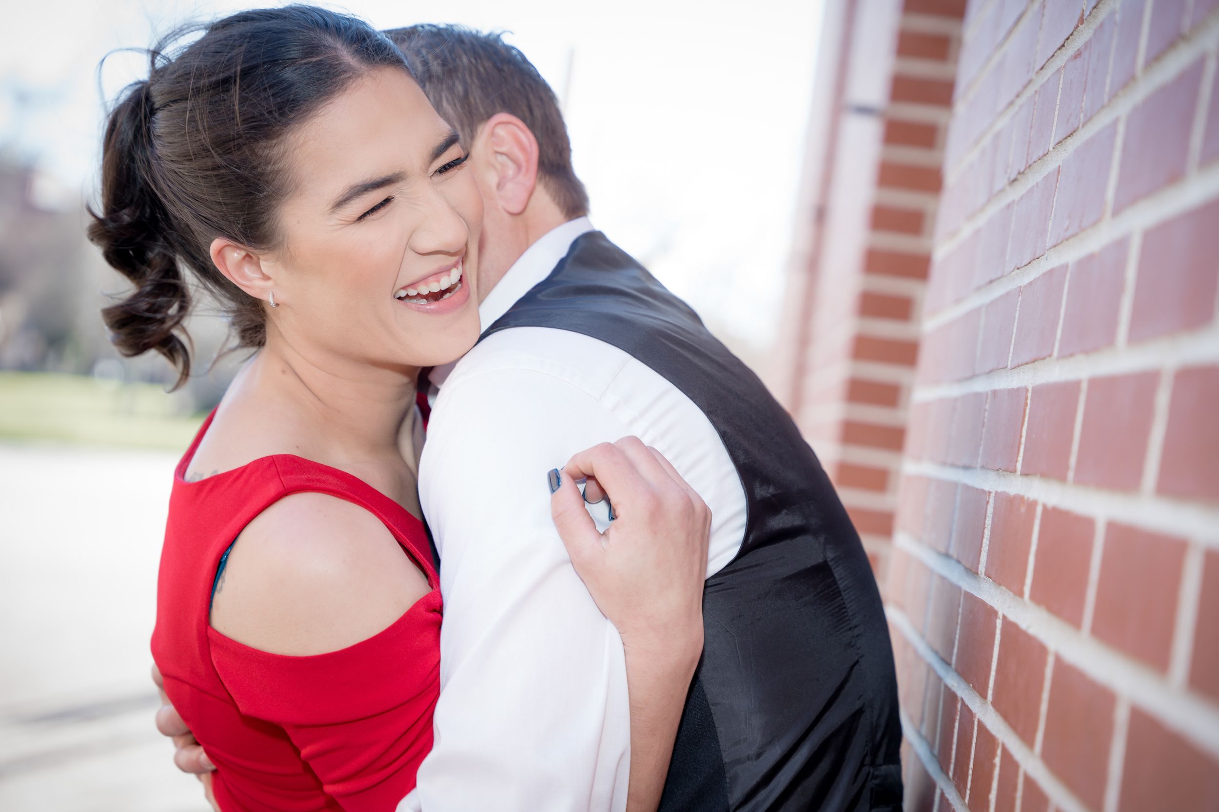 Engagement portrait in Old Town Sacramento by Sacramento photographer, Ashley Nicole Baeza.