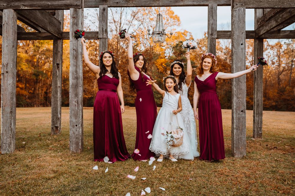 wedding party excitement
